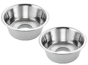 hb pet feeders stainless steel dog and cat bowls feeder medium deluxe 6.5" inch replacement food and water bowl (3.5 cup, double pack)