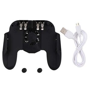 suitable smartphone gamepad, metal trigger push trigger design touch point shooting game controller case made of abs(black)