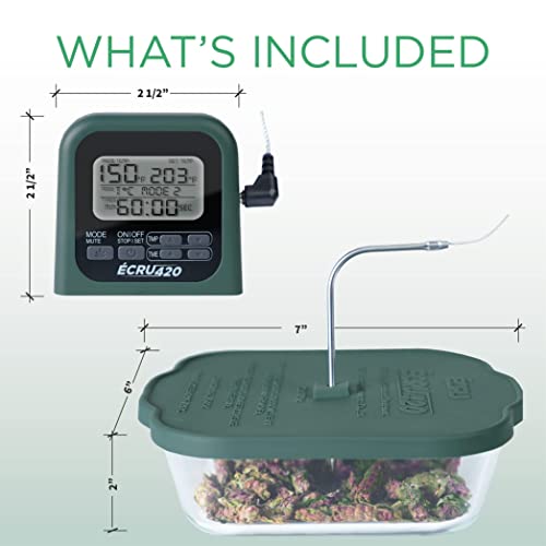 Glass Decarboxylation Decarbox Kit with Digital Thermometer to Make Butter and Oil