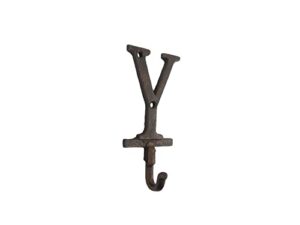 handcrafted nautical decor rustic copper cast iron letter y alphabet wall hook 6"