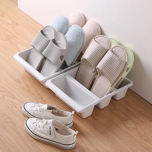 Simple modern Nordic style vertical economy slippers rack space home shoes storage WF (Gray)