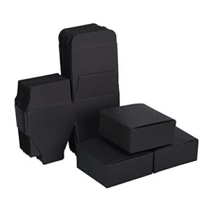 nignya black favor boxes, tiny gift boxes for presents, small kraft gift box 2.16x2.16x0.98 inch, 50 pack black box with lid for favors, ornaments, candy, tiny items, small business