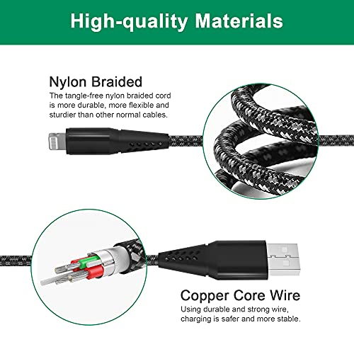 iPhone Charger Cord 20FT/6M [Apple MFi Certified] Lightning Cable Extra Long iPhone Charging Cord Nylon Braided Fast Apple Charger Cable 2.4A for iPhone 12 11 Pro X XS Max XR/8 Plus/7 Plus/6/6s Plus