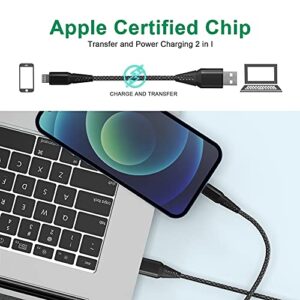 iPhone Charger Cord 20FT/6M [Apple MFi Certified] Lightning Cable Extra Long iPhone Charging Cord Nylon Braided Fast Apple Charger Cable 2.4A for iPhone 12 11 Pro X XS Max XR/8 Plus/7 Plus/6/6s Plus