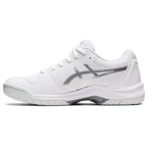 asics women's gel-dedicate 7 tennis shoes, 9, white/pure silver