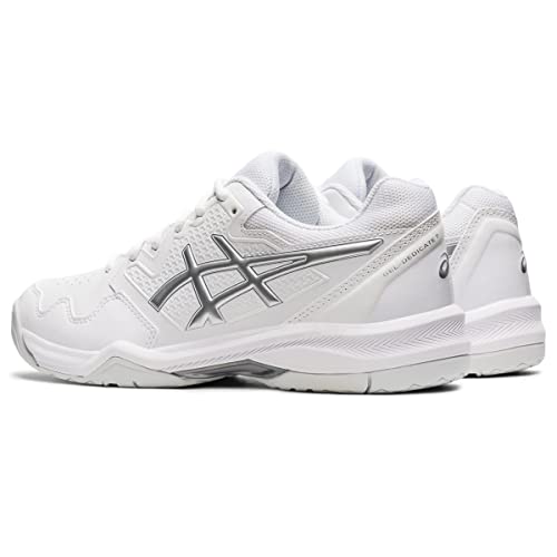 ASICS Women's Gel-Dedicate 7 Tennis Shoes, 9, White/Pure Silver