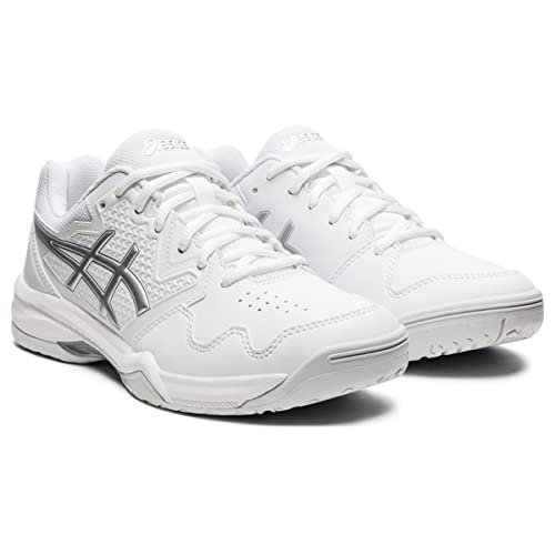 ASICS Women's Gel-Dedicate 7 Tennis Shoes, 9, White/Pure Silver