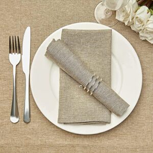 Mebakuk Rectangle Tablecloth and Cloth Napkins Set of 12, Anti-Shrink Soft and Wrinkle Resistant Decorative Fabric for Wedding Party Restaurant Dinner Parties (52 x 70 Inch - Mocha)