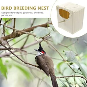 NICERIO Bird Bird Finch nest Breeding Box Plastic Birds Nesting House Parrot Nesting Box Cage House with Hooks for Parakeet Budgie Plastic Bird nest Box Cockatiel Parrot breeding Box