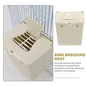 NICERIO Bird Bird Finch nest Breeding Box Plastic Birds Nesting House Parrot Nesting Box Cage House with Hooks for Parakeet Budgie Plastic Bird nest Box Cockatiel Parrot breeding Box