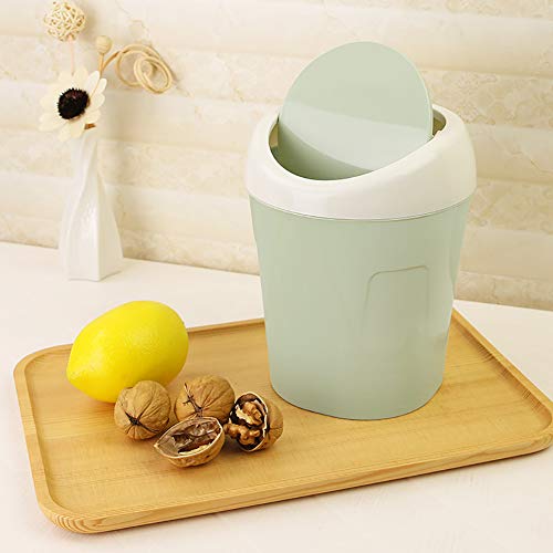 D-GROEE Mini Trash Can with Lid, Home Desktop Mini Covered Trash Garbage Can Storage Box Organizer Waste Bin Green