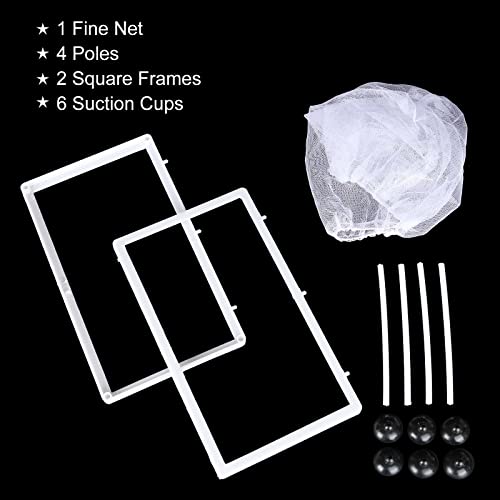 FVIEXE 8PCS Fish Breeder Box for Fish Tank, Net Aquarium Fish Isolation Breeding Box Nylon Mesh Acclimation Hatchery Incubator for Baby Fishes Guppy Fish Fries Shrimp Clownfish Juvenile Betta Platy