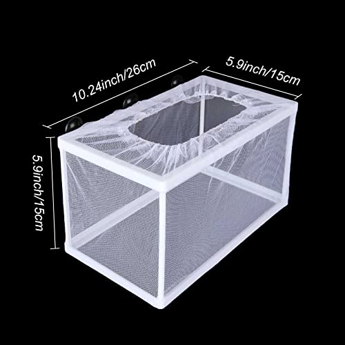 FVIEXE 8PCS Fish Breeder Box for Fish Tank, Net Aquarium Fish Isolation Breeding Box Nylon Mesh Acclimation Hatchery Incubator for Baby Fishes Guppy Fish Fries Shrimp Clownfish Juvenile Betta Platy