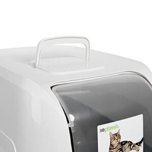 So Phresh Grey Jumbo Enclosed Cat Litter Box, 23" L X 19" W X 19" H