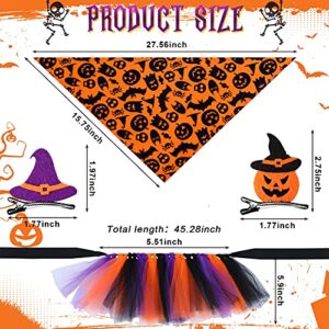 8 Pieces Halloween Dog Tulle Tutu Skirt with Halloween Dog Bandana Cartoon Hairpins Halloween Dog Costumes Pet Halloween Accessories Supplies for Small Dogs Cats Halloween Birthday Party Supplies