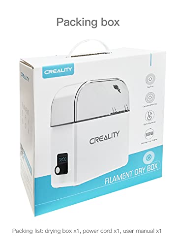 Official Creality Filament Dry Box, Dust-Proof and Moisture-Proof, Keeping PLA 1.75 Filaments Dry During 3D Printing, Filament Holder, Spool Holder, Filament Dryer, Storage Box 3D Printer Accessories