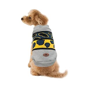 Dog Sweaters, Winter Dog Clothes, Warm Pet Coat Ugly Dog Vest Turtleneck Pet Knit Sweater Halloween Costumes for Small Medium Dog Cat(Grey, M)