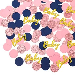 240 pieces gender reveal table confetti baby shower confetti navy blue pink confetti for baby shower birthday party decoration (classic color)