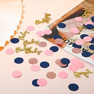 240 Pieces Gender Reveal Table Confetti Baby Shower Confetti Navy Blue Pink Confetti for Baby Shower Birthday Party Decoration (Classic Color)