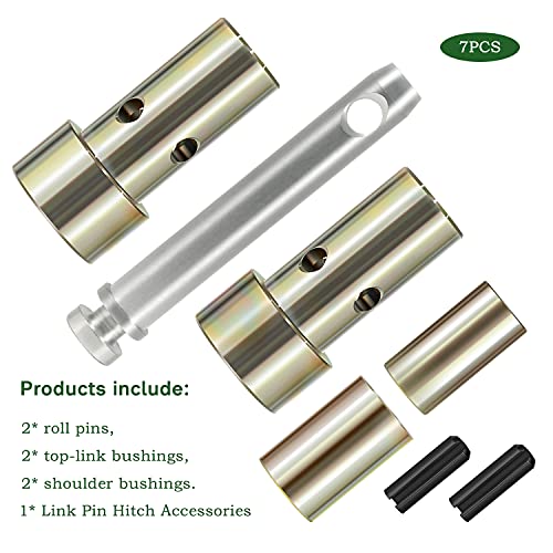 S07070200 Top Link Pin & TK95029 Quick Hitch Bushing Kit Heavy Duty Steel for Category I 3-Point Hitch Tractors