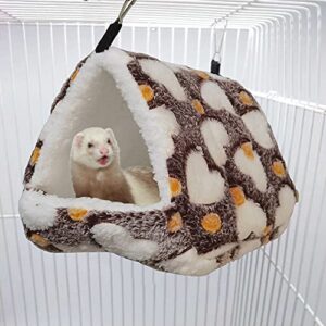 OINEEDU Ferret Hammock-Small Animal Cage Hammock-Hanging Sugar Glider Hammock-Fit for Kitten,Ferret,Squirrel,Rat,Hamster,Parrot or Other Small Animals (Love Coffee)