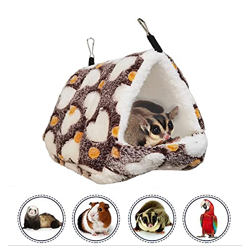 OINEEDU Ferret Hammock-Small Animal Cage Hammock-Hanging Sugar Glider Hammock-Fit for Kitten,Ferret,Squirrel,Rat,Hamster,Parrot or Other Small Animals (Love Coffee)