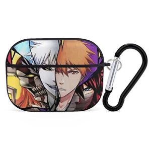 kurosaki ichigo for airpods pro case, anime whole body printing shockproof protective cover case with keychain compatible with airpods pro