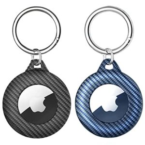 airtag keychain for apple airtags holder , airtags case tracker cover with air tag holder, airtag key ring compatible with apple new airtag dog collar(black-blue)