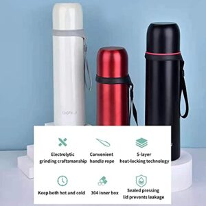 Aichiw Stainless Steel Water Bottle,Travel Coffee Mug,Thermo Flask,Double Wall Vacuum Insulated, Winter Thermals, Keeps Hot 12H/Cold 24H, 17Oz Water Bottle for Hikers,Office, Travel(500ML Black)