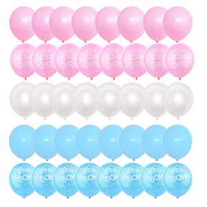 gender reveal balloons,50 pcs pink blue white latex balloons for baby shower gender reveal supplies and decorations