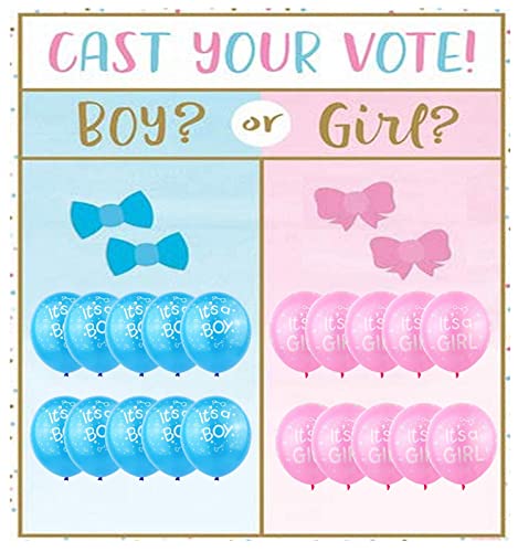 Gender Reveal Balloons,50 Pcs Pink Blue White Latex Balloons For Baby Shower Gender Reveal Supplies and Decorations