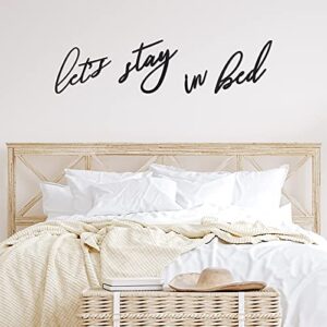 4 pieces let's stay in bed wall decor rustic bedroom decoration black 3d wooden letters handmade wood summer decor love quote home sign for home bedroom apartment office hotel decor