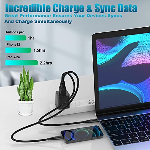 [Apple MFi Certified] Short iPhone Charging Cable(3Pack 8 Inch),USB to Lightning Charger Cord for Apple,Nylon Braided Fast Charging Data Syncing Cable for iPhone 14/13/12/11/XS/XR/X/8/7/6/iPad/Airpods