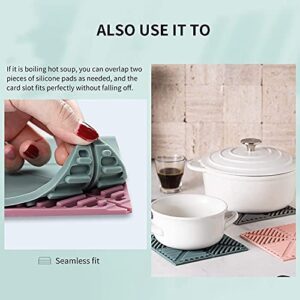 4 Silicone Trivet Mats Foldable- 446°F Heat Resistance Trivets for Kitchen Counter, Table, Pots, and Pans - Multipurpose Silicone Mats Pot Holders - Mixed Colors Trivets Set for Hot Dishes