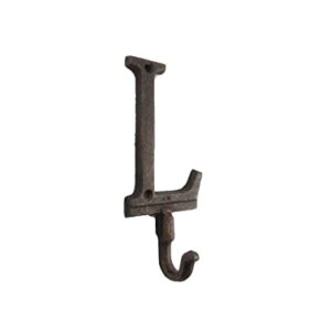 Handcrafted Nautical Decor Rustic Copper Cast Iron Letter L Alphabet Wall Hook 6"