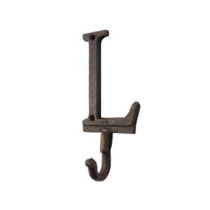 Handcrafted Nautical Decor Rustic Copper Cast Iron Letter L Alphabet Wall Hook 6"