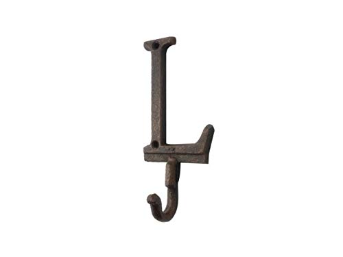 Handcrafted Nautical Decor Rustic Copper Cast Iron Letter L Alphabet Wall Hook 6"