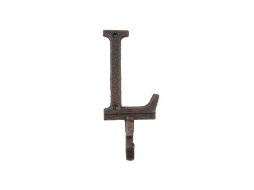 Handcrafted Nautical Decor Rustic Copper Cast Iron Letter L Alphabet Wall Hook 6"