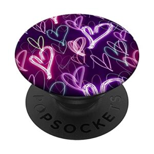 Purple Heart Abstract Colors Mixte lovers PopSockets Swappable PopGrip