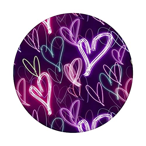 Purple Heart Abstract Colors Mixte lovers PopSockets Swappable PopGrip