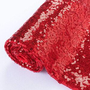 sequin fabric by the yard 2 yard sparkly fabric mesh sequins fabric for sewing dress and making wedding party tablecloth table runner decorations (2 yard, red)