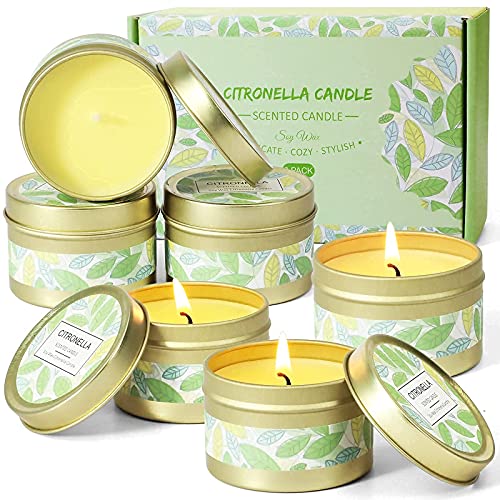 Citronella coils, Citronella Candles for Outdoor Indoor, 48 Coils with 6 x 2.5 oz Candles