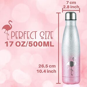 Onebttl Flamingo Bottle Gifts for Women, Girls, Her - 17oz/500ml Stainless Steel Insulated Water Bottle - Flamingo Gifts for Flamingo Lovers - (Pink Sliver Gradient)