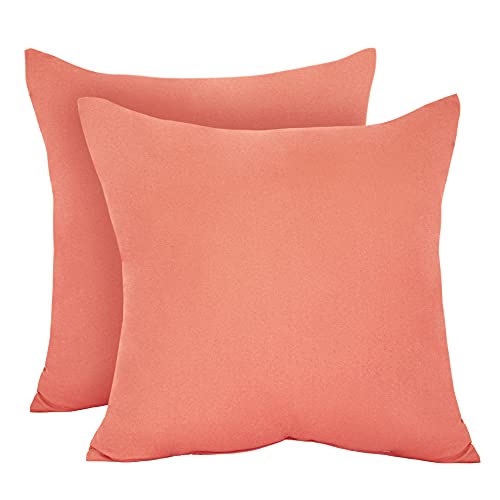 Cozy Bed Decorative Square Throw (Set of 2) Pillow, 2 Count (Pack of 1), Coral