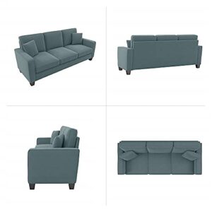 Bush Furniture Stockton Sofa, 85W, Turkish Blue Herringbone