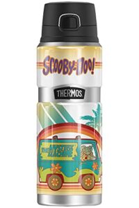 scooby-doo the mystery machine rainbow thermos stainless king stainless steel drink bottle, vacuum insulated & double wall, 24oz