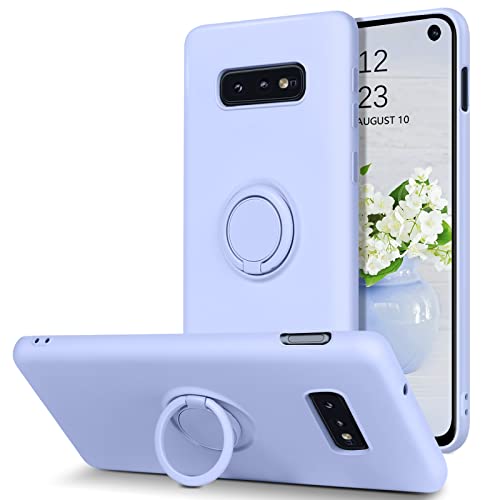 Telaso Samsung Galaxy S10e Case, Slim Silicone | Kickstand with 360° Ring Holder | Support Car Mount | Soft Gel Rubber Hybrid Bumper Galaxy S10e Phone Case Cover for Girls Women, Purple/Lavender