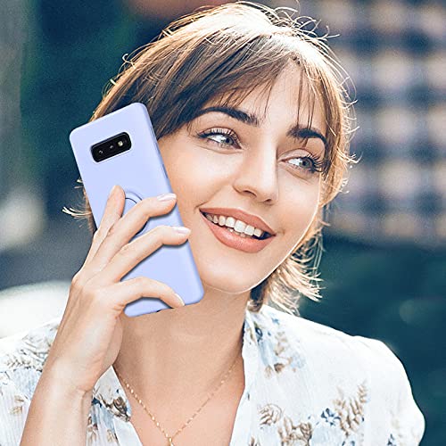 Telaso Samsung Galaxy S10e Case, Slim Silicone | Kickstand with 360° Ring Holder | Support Car Mount | Soft Gel Rubber Hybrid Bumper Galaxy S10e Phone Case Cover for Girls Women, Purple/Lavender