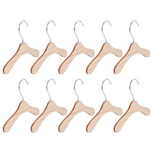 balacoo 10pcs wooden pet apparel hangers pet clothes hangers pet drying rack hangers dog clothing hanging rack ultra thin space saving hook (14x14cm)