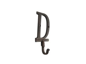handcrafted nautical decor rustic copper cast iron letter d alphabet wall hook 6"